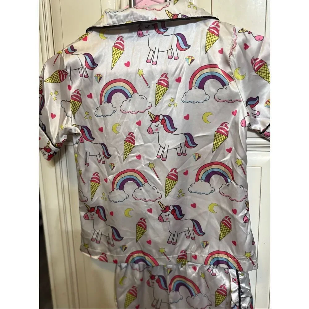 Lola + The Boys Girls Magical Unicorn Top and Shorts Set Multicolor Size 8